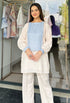Beige Blue Harmony Co Ord Set